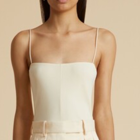 KHAITE Tops - KHAITE Cream Luza bodysuit size x-large
